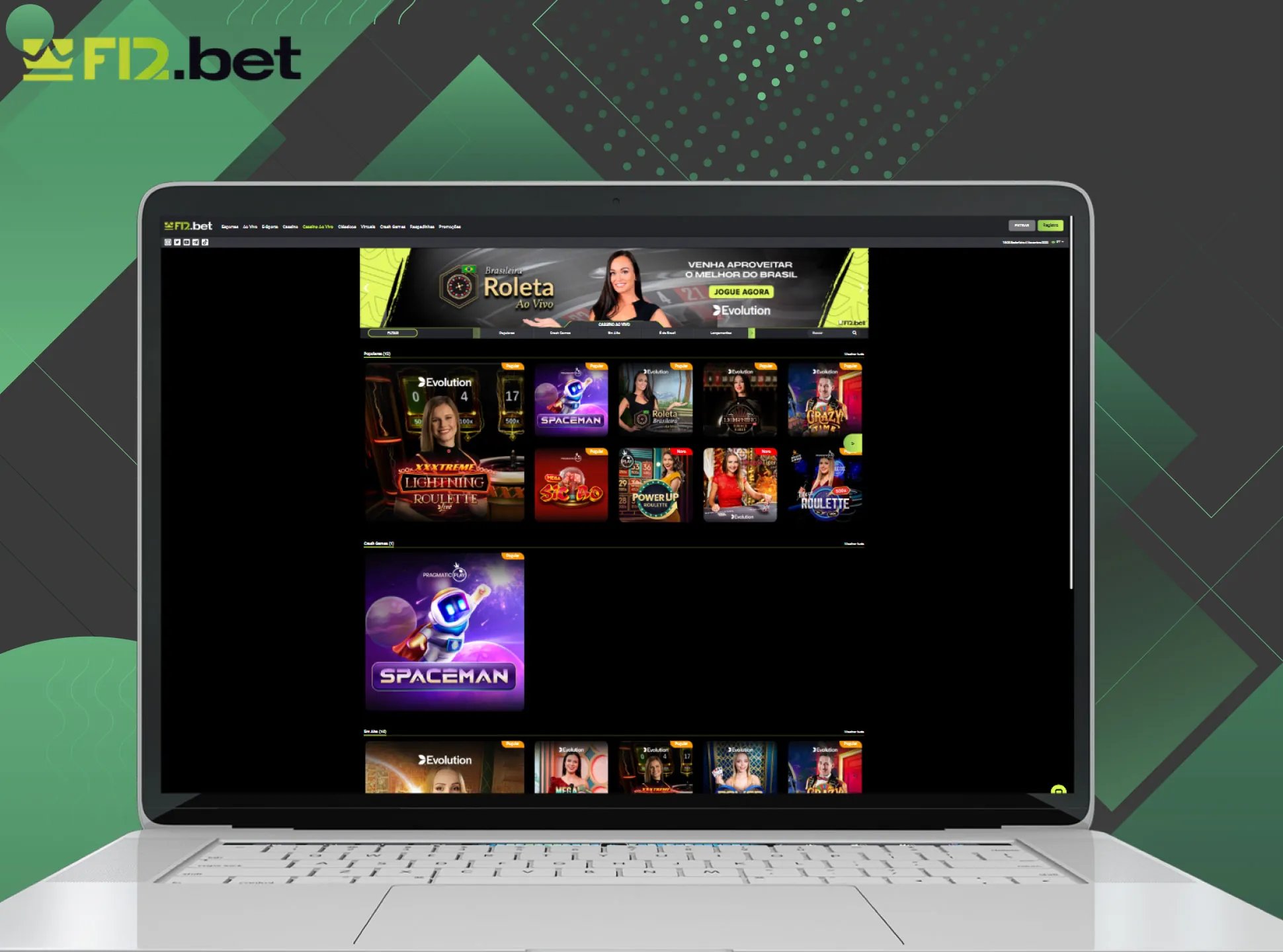 Abra o site oficial da f12bet.